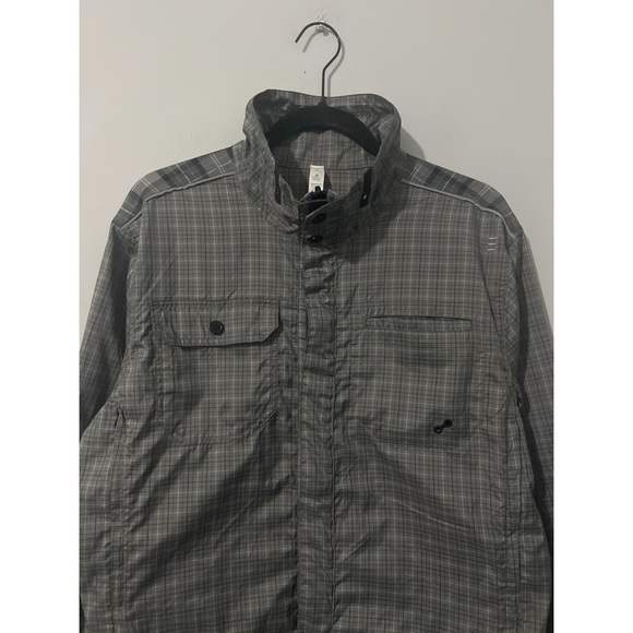 Lululemon Jacket Men’s Gray Large Plaid Shirt Reversible Reflective Windbreaker - Picture 5 of 16